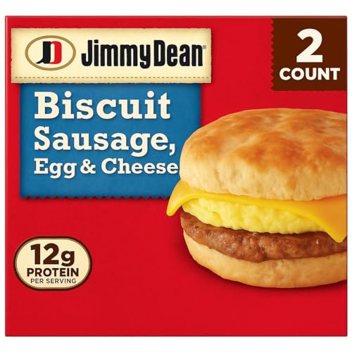 JIMMY DEAN BREAKFAST SANDWICH SAUSAGE, EGG & CHEESE BISCUIT 9 OZ PACK OF 3