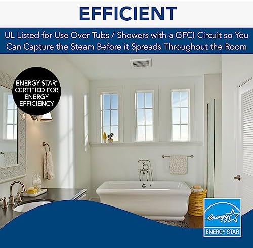 Broan-NuTone Bathroom Exhaust Fan, Easy Install, Powerful 110 CFM, Quiet 1.0 Sones, Energy Star