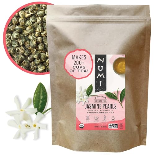 Numi Gunpowder Loose Leaf Green Tea - Organic Tea Leaves - 16 Ounces - Brews 200 Cups - Medium Caffeine Green Tea