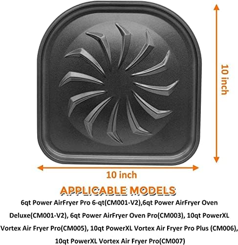 GCQ 2 PCS Drip Tray for 6QT 10QT PowerXL Vortex Air Fryer Pro Oven, Air Fryer Replacement Parts Accessories for PowerXL Air Fryers, Non-Stick Drip Pan
