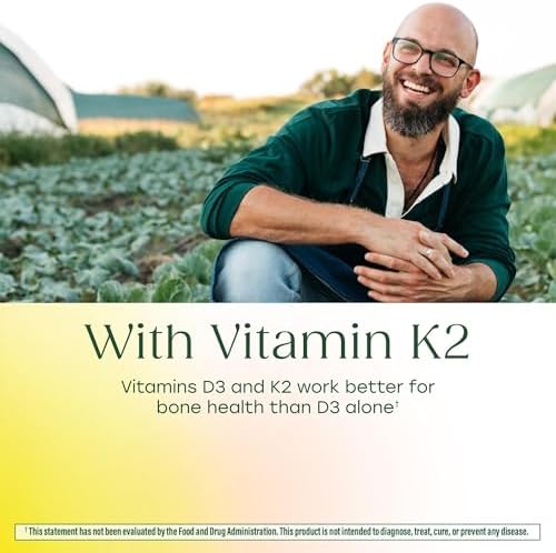MegaFood Vitamin D3 & K2 5000 IU (125 mcg), 60 Mini Capsules
