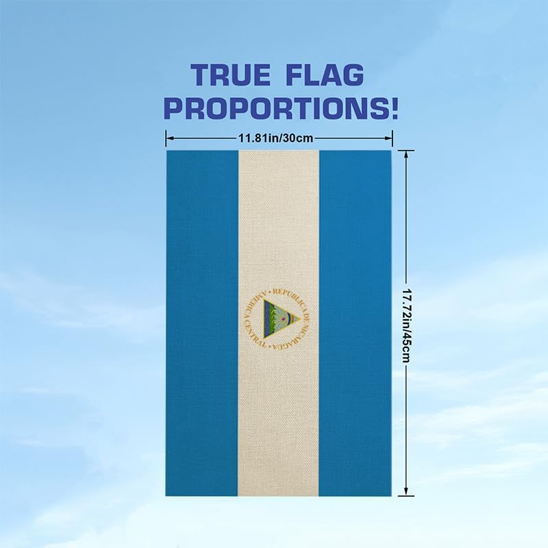 Nicaragua Nicaraguans Garden Flags 12x18 Inch Double Sided Burlap Patriotic Country Yard Flag Banners Outdoor Weather Resistant Farmhouse Porch Lawn Decoration