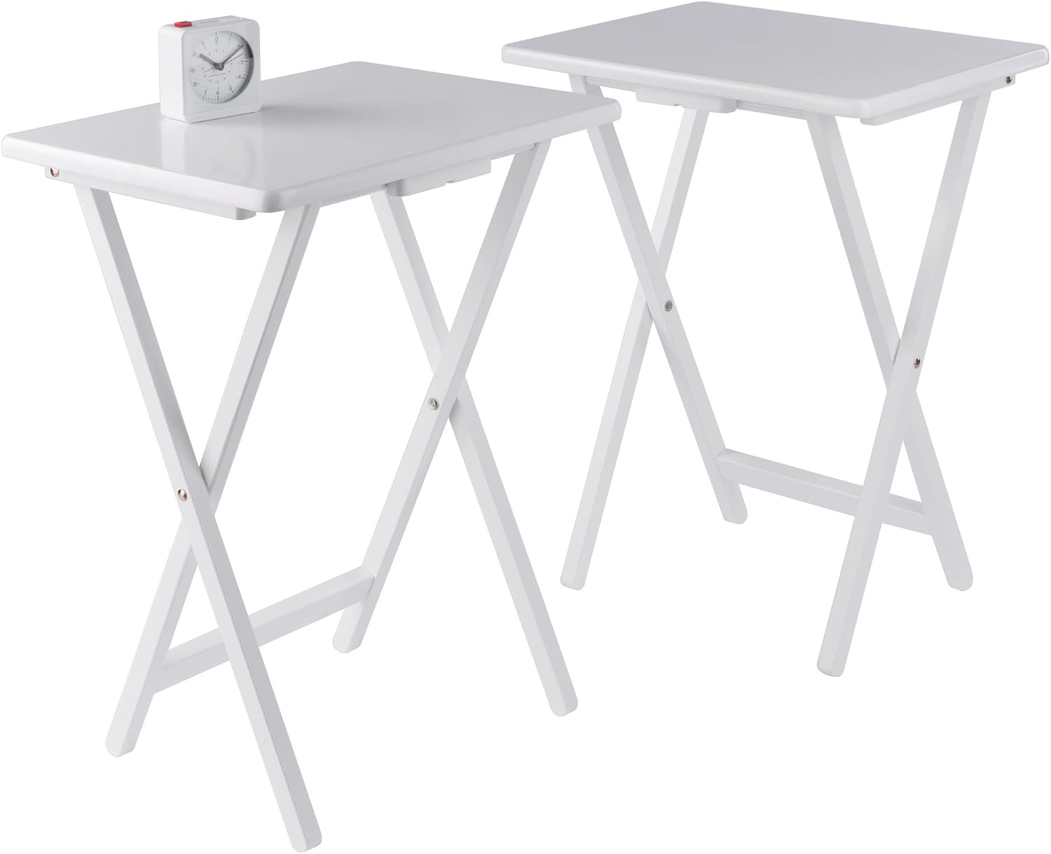 Winsome Alex Set of 2 Foldable Snack Tables, Natural, 26"