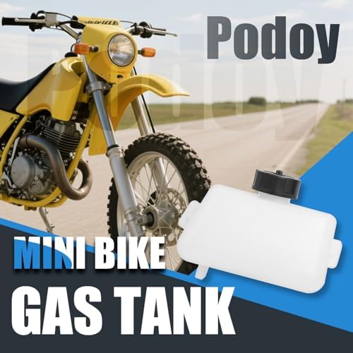 Podoy Mini Bike Gas Tank for 2 Stroke 43cc 45cc 47cc 49cc Quad ATV | 1L Capacity ABS Plastic Tank with Cap