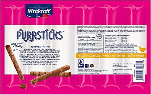 Vitakraft 3 Pack of Chicken Purrsticks Cat Treats