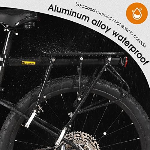 West Biking 220LB Solid Bearing Universal Adjustable Bike Cargo Rack Stand |  220LB high load-bearing capacity, quick disassembly design, universal for bicycles, suitable for Ebike