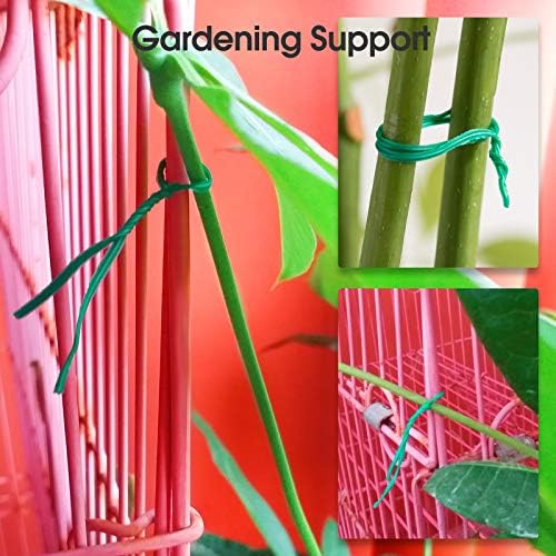 328 Feet (100m) Garden Plant Twist Tie with Cutter Reusable for Plants Growth and Care, Tie Wire Reel for Home and Office Cable Organization