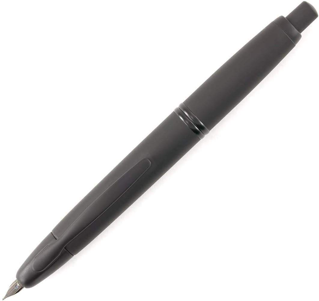 PILOT Vanishing Point Collection Refillable & Retractable Fountain Pen, Matte Black Barrel, Blue Ink, Fine Nib (60580)
