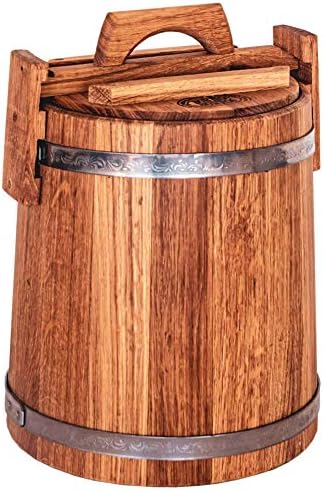 Wooden Bucket for Pickles and Sauerkraut, Wood Crock for Fermentation