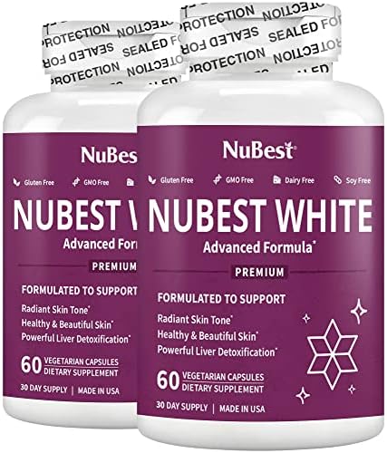 NuBest White - Glutathione 400mg & Milk Thistle Extract - Skin Brightening Supplement - Helps Beautiful and Radiant Skin - Antioxidant Supplement &