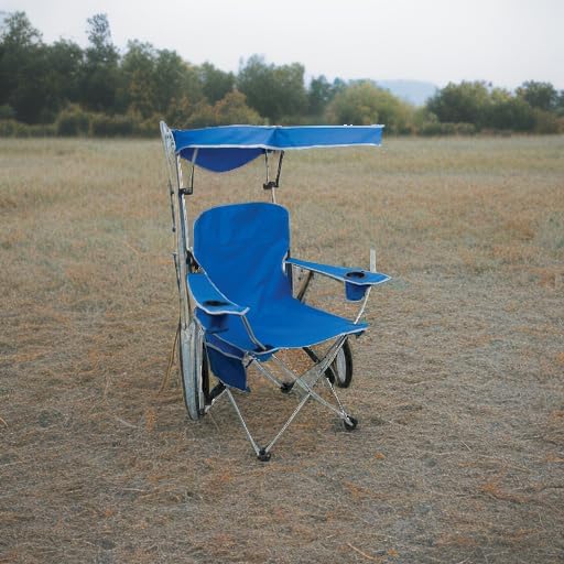Quik Shade Full Size Shade Folding Chair for Camping, Polyester, Arm Rest|Foldable, Royal Blue, 2'L x 3'W x 4.3'H (160048DS)