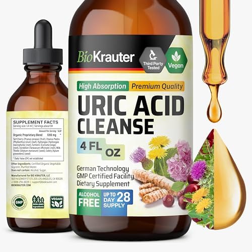 BIO KRAUTER® 7-in-1 Uric Acid Support Supplement with Tart Cherry, Dandelion Root, Cranberry