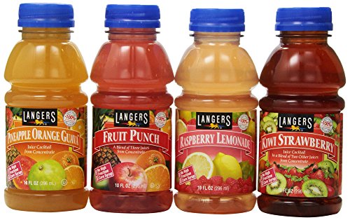 Langers Juice Variety Pack 100% Juice Cocktail, Apple, Orange & Cranberry, 10 Fl Oz (Pack of 12)