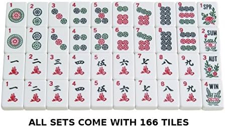 Linda Li New! - American Mahjong Set 166 Premium White Tiles, 4 All-in-One Rack/Pushers