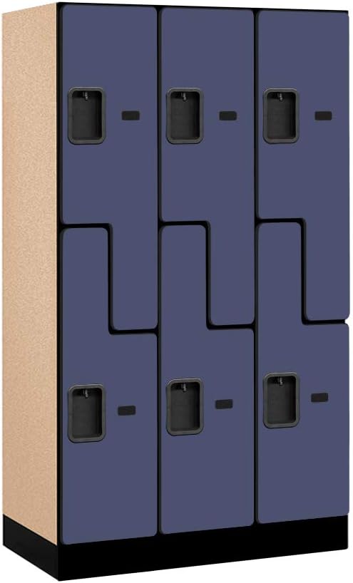 Salsbury Industries Double Tier 'S' Style Designer Wood Locker, Mahogany, 5' 3" x 15"
