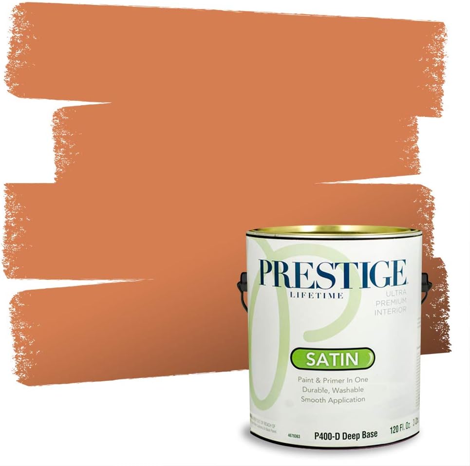 PRESTIGE Paints Exterior Paint and Primer In One, 1-Gallon, Semi-Gloss, Comparable Match of Sherwin Williams* Captivating Cream*