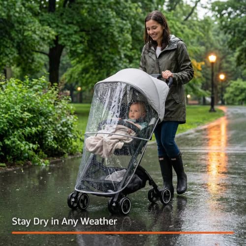 gb Rain Cover for Pockit Stroller, Clear | Waterproof & Windproof, Baby Stroller Protector, With Zipper, Rain Shield for Infant Toddler Travel