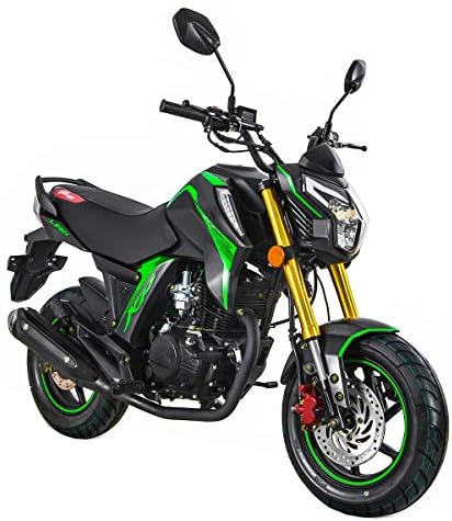 X-PRO Lifan KP Mini 150 Gas Motorcycle 150cc Adult Moped Street Motorcycle Bike（Black/Green）