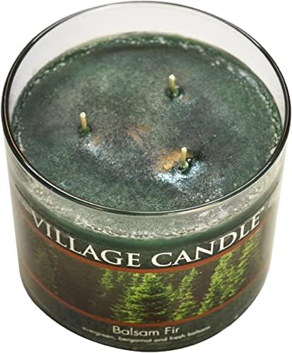 Village Candle Balsam Fir 14 oz Bowl Scented Candle, Medium, Green
