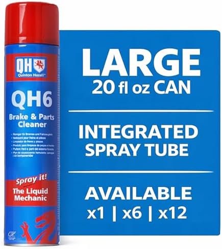 Quinton Hazell QH6 Brake Cleaner Spray Can 20.3 fl oz, Non-Chlorinated | Fast Drying Automotive Brake Parts Cleaner, High Strength Formula for Professional and DIY Use