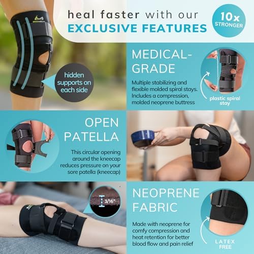 BraceAbility J Patella Knee Brace - Lateral Patellar Stabilizer with Medial and J-Lat Support Straps for Dislocation, Subluxation, Patellofemoral Pain