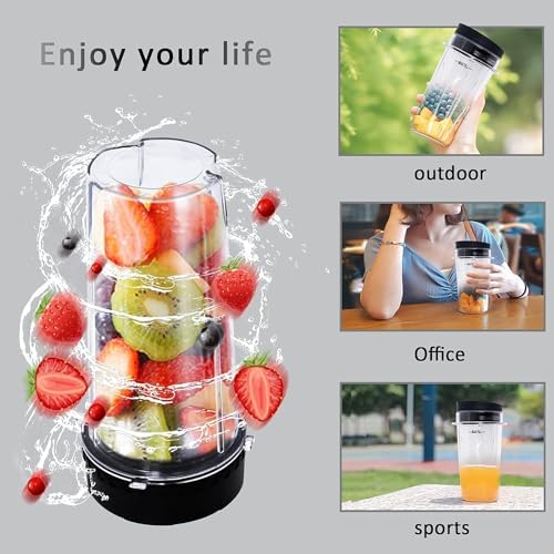 Replacement Blade Assembly Compatible with Nutri Ninja BL660 BL740 BL663 Series, 16oz Cup Only, 6-Male-Fin Base, 3.35" Bottom Diameter, Not for 7-Fin or Auto-iQ Systems
