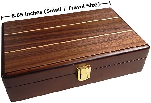 Best Chess Set Tracy Mini Travel Rummy Tile Board Game in Wood Case with Wooden Racks and Urea Tiles