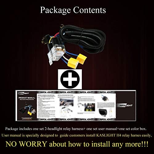 H6054 LED Headlight H4 Relay Harness for Jeep Toyota Subaru 9003 | Upgrade sealed beam headlights with fused wiring. Fits H6054 H6024 9003 5x7 7x6