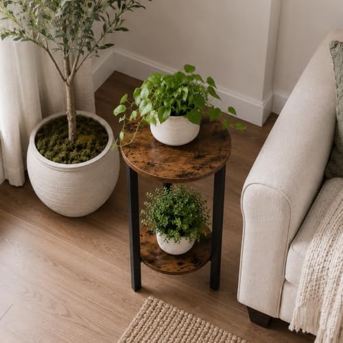 Convenience Concepts Graystone 24 inch 2 Tier Plant Stand - Industrial Stand for Plants, Vases, and Antiques, Urban Modern Design for The Living Room