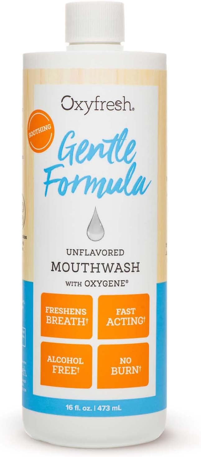Oxyfresh Ultra Sensitive, Gentle Formula Unflavored Mouthwash & No Mint | Perfect for Ultra Sensitive Gums & Teeth – No Mint, Zero Alcohol, Flavor Free – Really Freshens Breath with Zero Stinging