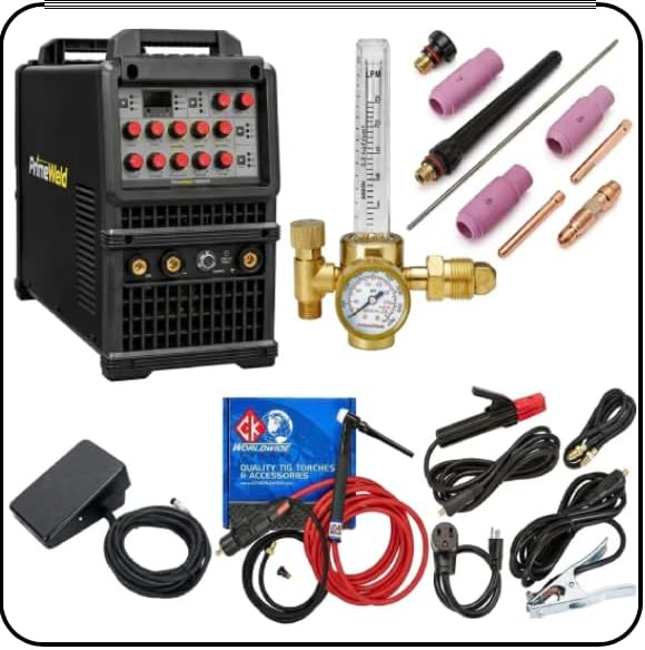 TIG225X 225 Amp IGBT AC DC Tig/Stick Welder with Pulse CK17 Flex Torch and Cable