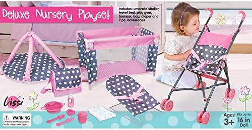 Lissi 5 Piece Doll Deluxe Nursery Play Set with Accessories