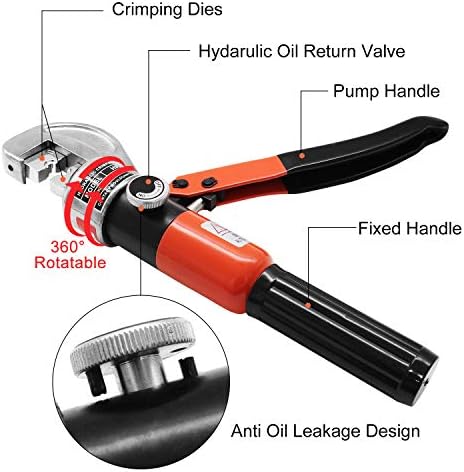 CKE Upgraded Hydraulic Crimping Tool/Hydraulic Crimper for 1/8" 5/32" 3/16" Stainless Steel Cable Railing Fittings Hardware