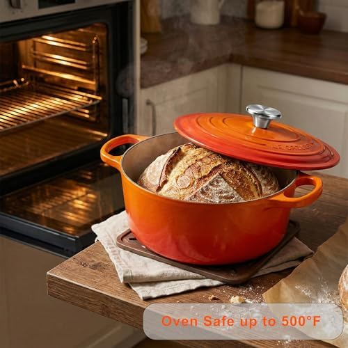 HUASAI Stainless Steel Replacement Handle compatible with Le Creuset,Aldi,Lodge, and other Enameled Cast-Iron Dutch Oven