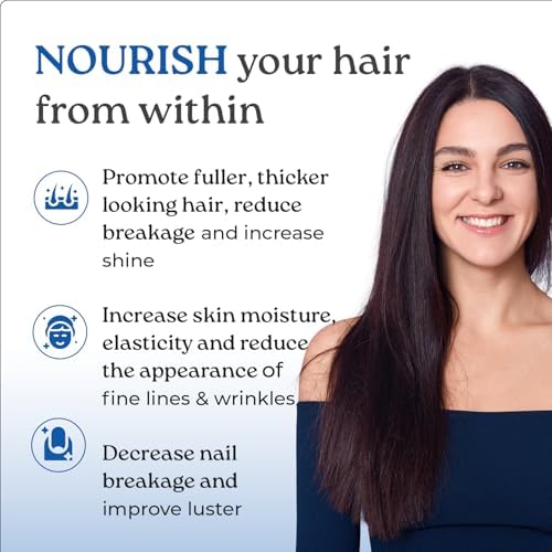 NatureCity True-HNS Hair Nails and Skin Cynatine Keratin and Plant Based Biotin Vitamin Supplement | Fuller and Stronger Hair and Nails | Non GMO | 60 Veggie Capsules