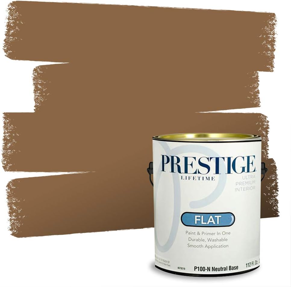 PRESTIGE Paints Exterior Paint and Primer In One, 1-Gallon, Satin, Comparable Match of Sherwin Williams* Relaxed Khaki*