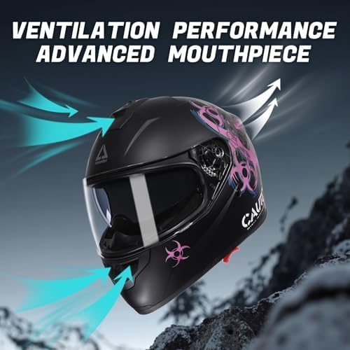 TRIANGLE Full Face Dual Visor Motorcycle Helmet, DOT Approved for Adults | High-Impact Street Bike Headwear with Smoked Inner Shield, Fast Buckle Strap & Breathable Comfort Padding for street riding