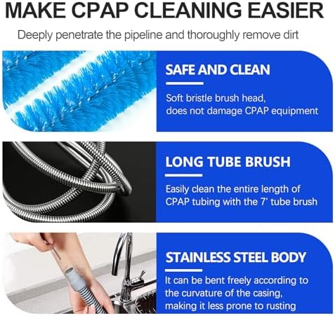 CPAP Cleaning Kit, CPAP Cleaner & CPAP Hose Cleaner Brush for CPAP Machine | CPAP Tube and Mask Cleaning Brush