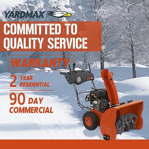 YARDMAX YB6770 26 in. 212 cc Two-Stage Self-propelled Gas Snow Blower with Push-Button Electric Start and Headlight