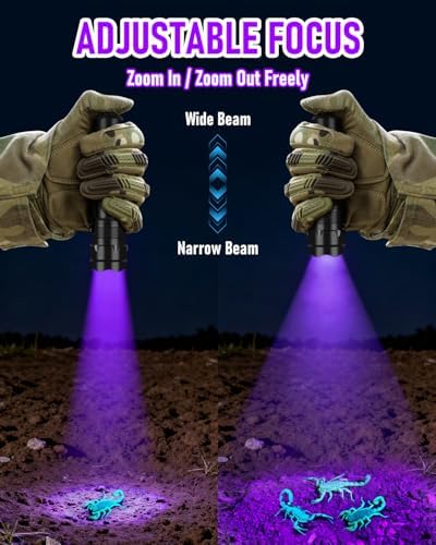 ULTRAFIRE 395-405nm UV Flashlight for Resin Curing, Zoomable Black Light