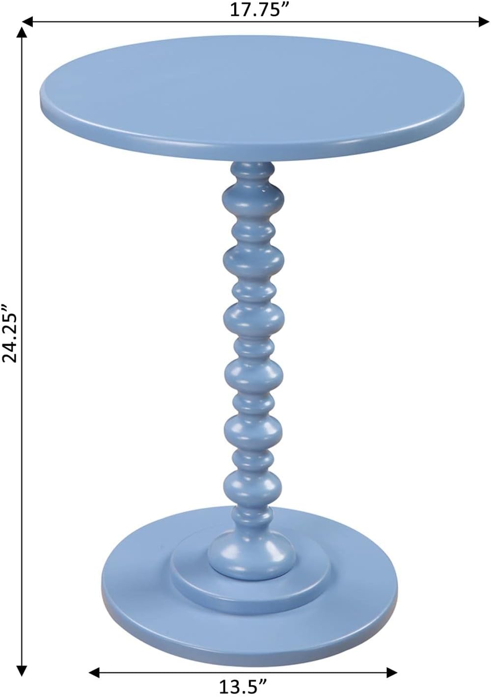 Convenience Concepts Palm Beach Spindle Table 17.75" - Traditional Round End Table for Living Room, Turned Solid Wood Side Table, Classic Display Pedestal Table, Espresso