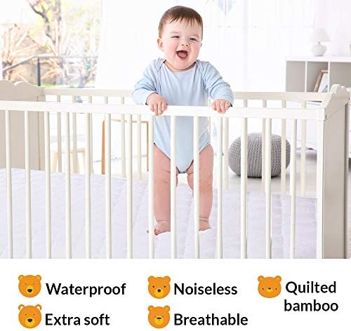 PlushDeluxe Bamboo Waterproof Mattress Protector, Queen Size, Ultra Soft