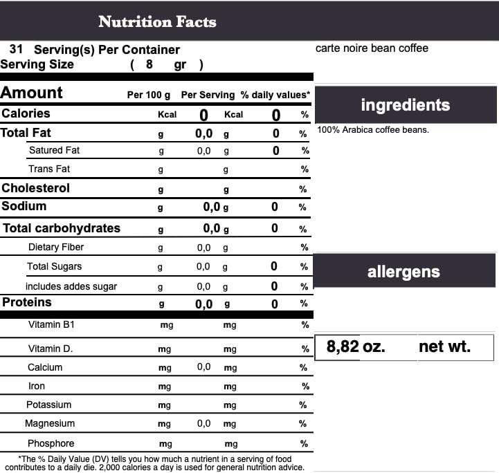 Coffee Carte Noire Authentic Imported French Gourmet Coffee 225GR