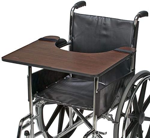 DMI Wood Wheelchair Lap Tray, Wheelchair Tray, Removable Wheelchair Tray Table, Wheelchair Table Tray for Seniors, Hardwood, 1 Count
