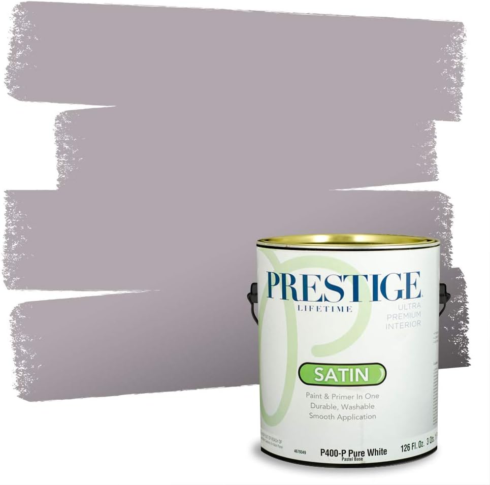 PRESTIGE Paints Exterior Paint and Primer In One, 1-Gallon, Satin, Comparable Match of Sherwin Williams* Ash Violet*