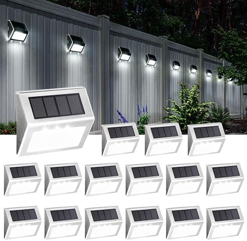 SOLPEX Solar Fence Lights, 12 Pack, Waterproof, Cold White