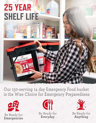 ReadyWise Emergency Food Supply - 72 Hour Survival Kit, 30 Servings of Protein Meals, Freeze Dried Food for Backpacking, Camping Essentials & Disaster Prepping Supplies, up to 25 Year Shelf Life