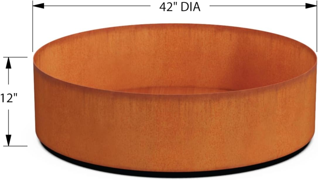 Plantercraft Large Round Planters for Outdoor Plants - 24 Inch Corten Steel Planter for Patio