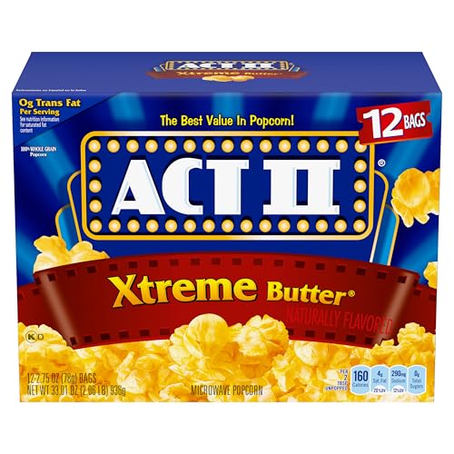 Act II Xtreme Butter Microwave Popcorn, 2.75 oz., 12-ct Bags