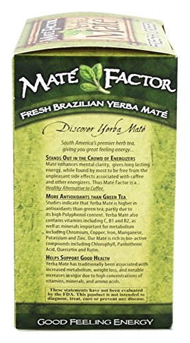 The Mate Factor Fresh Green Organic Yerba Mate Tea - 24 Tea Bags